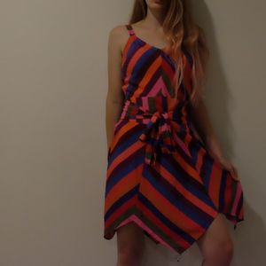 💕💕♥️NWT Multi-Colored Striped Triangle Cut Dress
